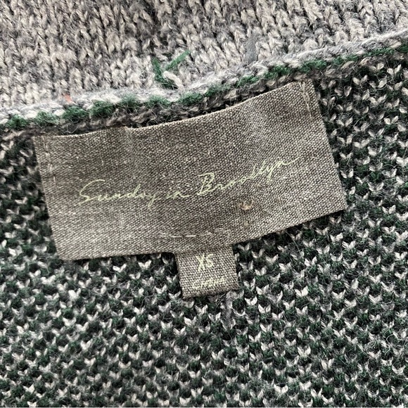 Anthropologie Aztec Cardigan Grey green Sunday in Brooklyn XS - Picture 5 of 8